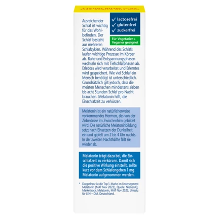 Abbildung der Produktverpackung Doppelherz aktiv Melatonin Spray Rückansicht